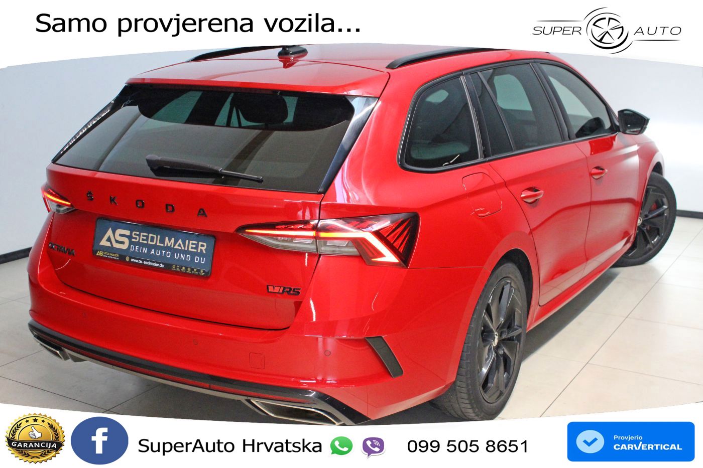 Škoda Octavia Combi RS 2.0 TSI (245 KS) DSG LED+GR SJED+ACC