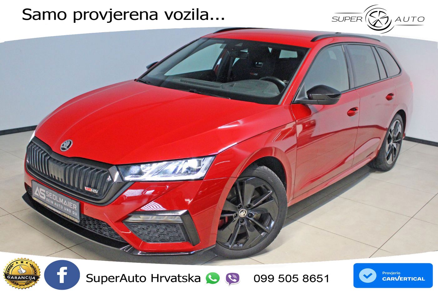 Škoda Octavia Combi RS 2.0 TSI (245 KS) DSG LED+GR SJED+ACC