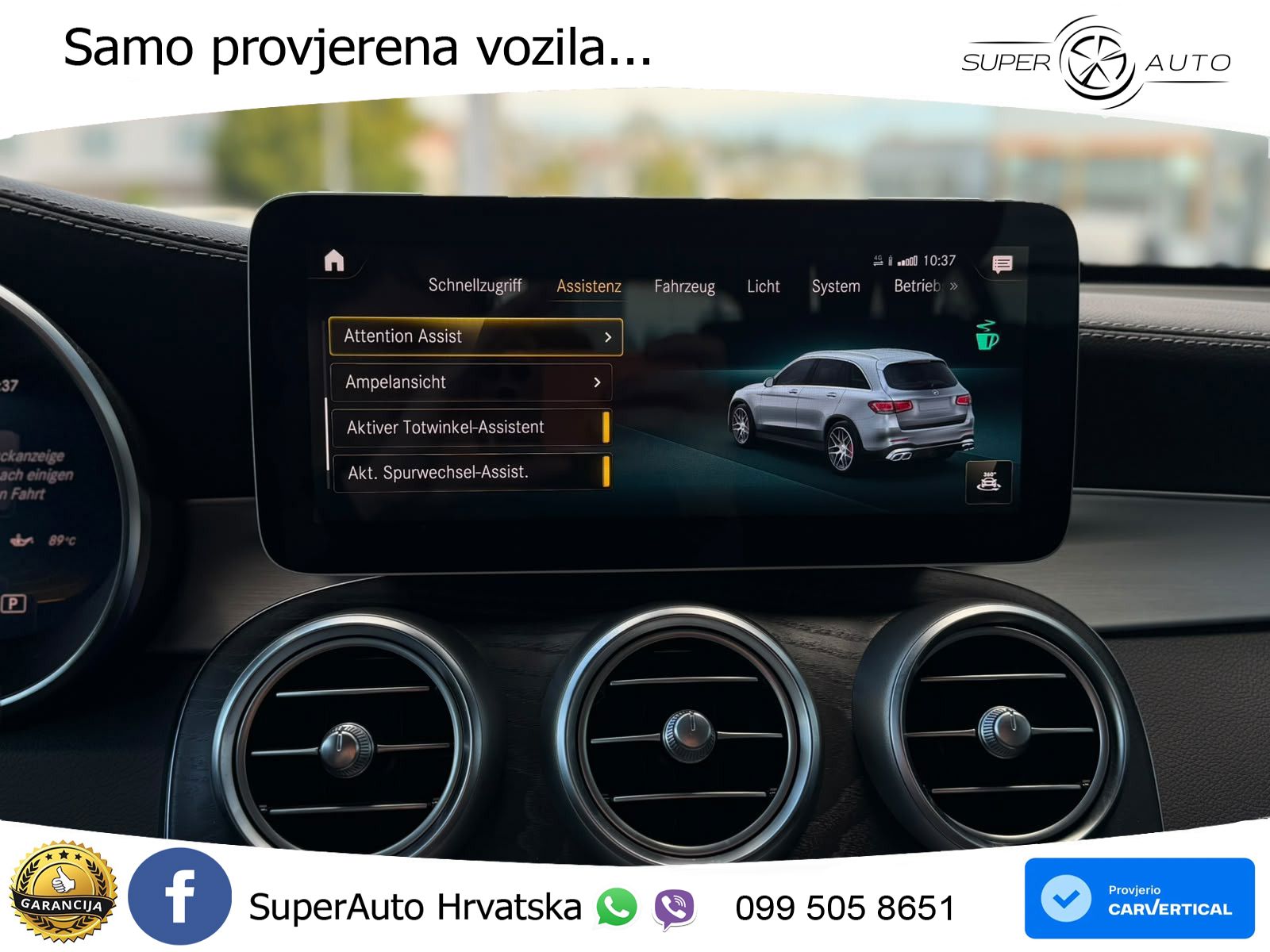 Mercedes AMG GLC 63 V8 (476 KS) 4MATIC+ MCT ZRAČNI+ACC+GR SJED+KAM+PANO