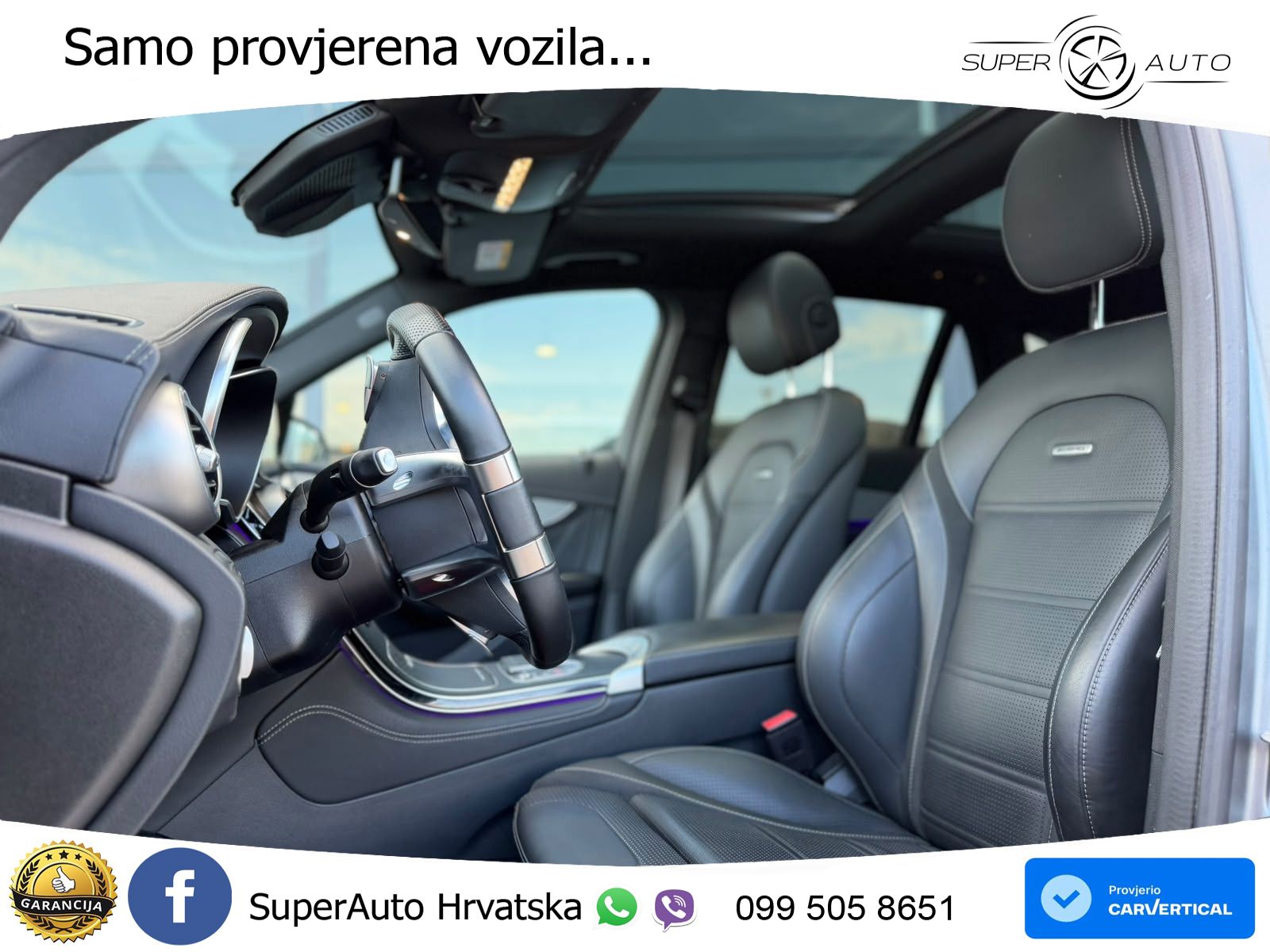 Mercedes AMG GLC 63 V8 (476 KS) 4MATIC+ MCT ZRAČNI+ACC+GR SJED+KAM+PANO