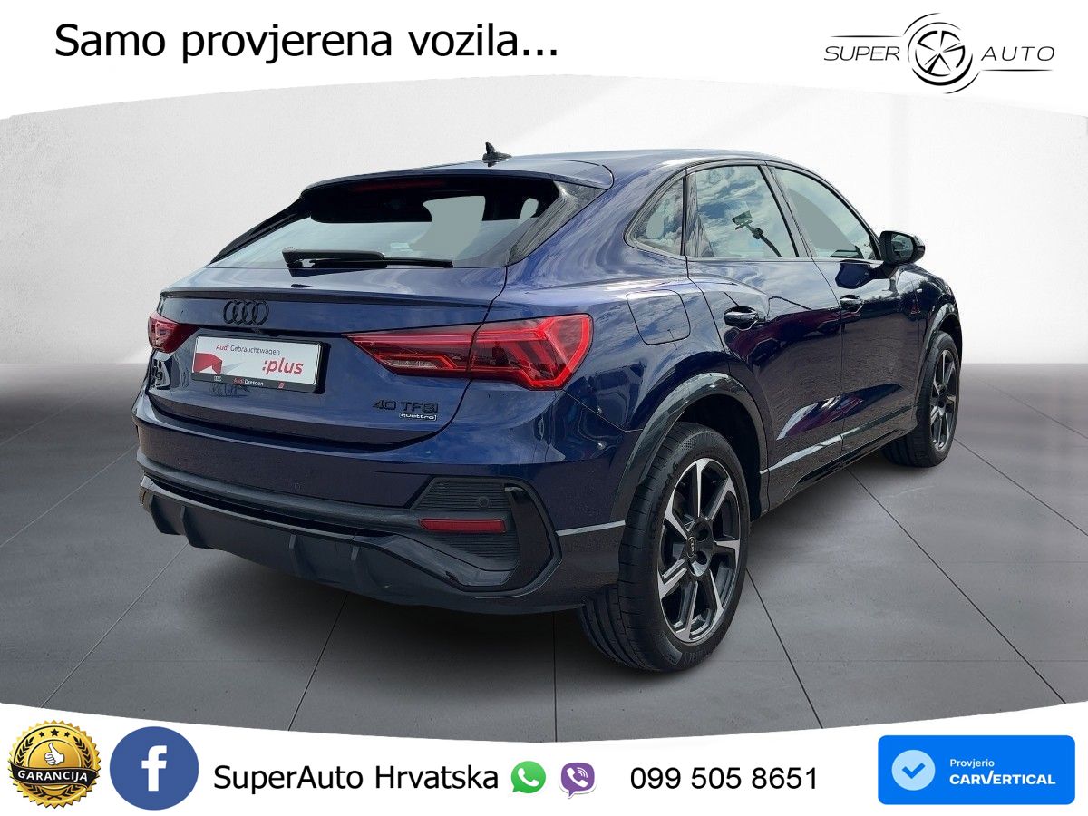 Audi Q3 II Sportback 40 TFSI (190 KS) quattro S tronic S line MATRIX+GR SJED+KAM