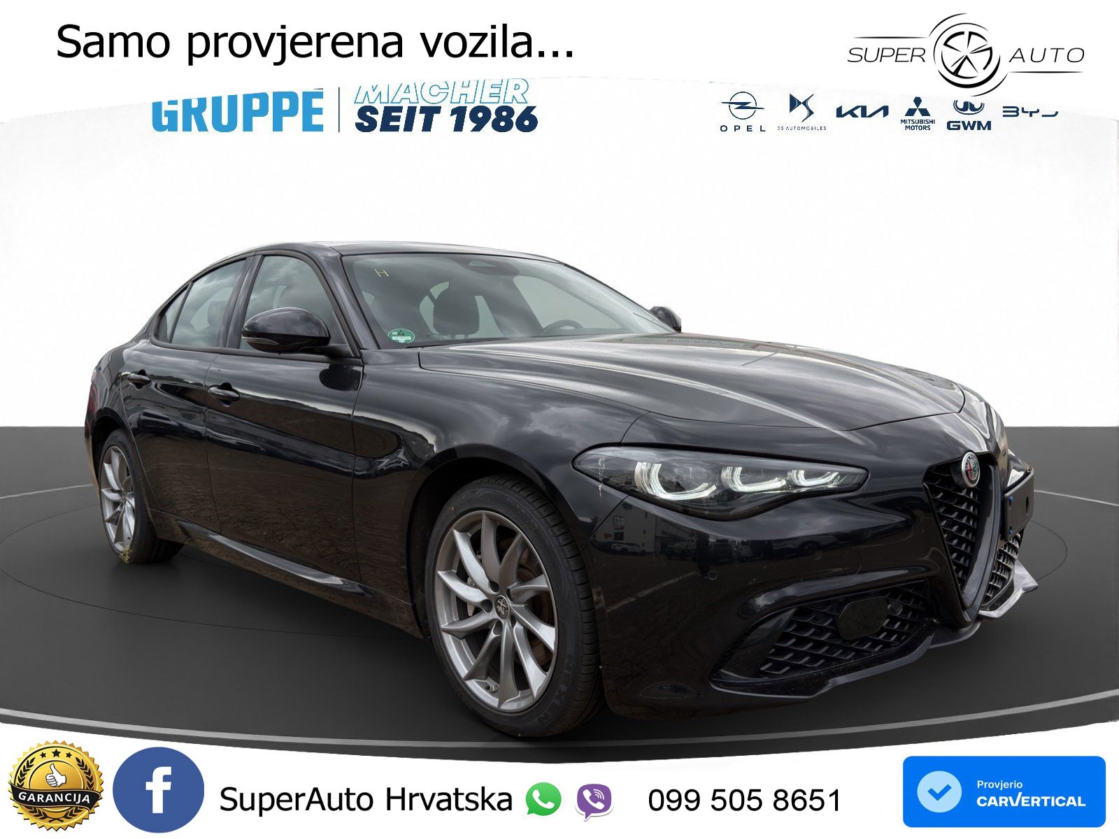 Alfa Romeo Giulia 2.2 MultiJet II (210 KS) Q4 Automatic LED+GR SJED+ACC