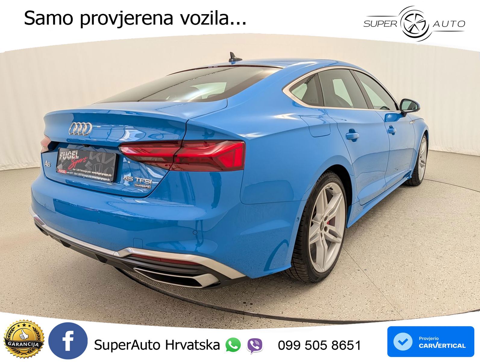 Audi A5 Sportback 45 TFSI (265 KS) quattro S tronic S line LED+GR SJED+ACC