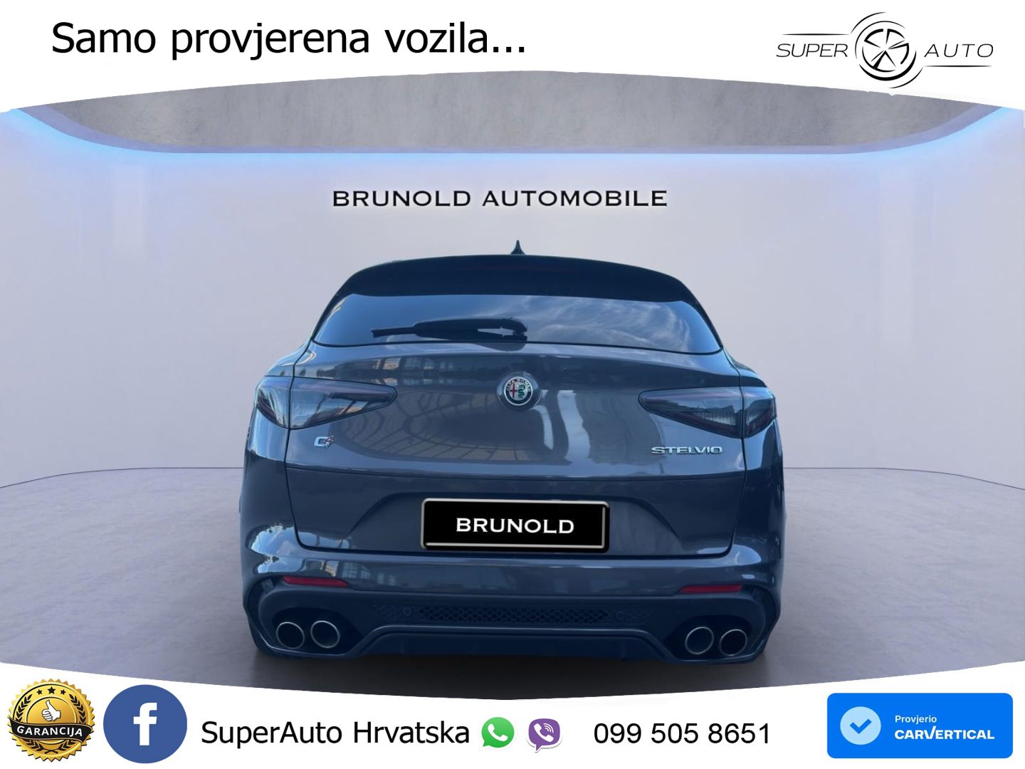 Alfa Romeo Stelvio Quadrifoglio 2.9 V6 Bi-Turbo (520 KS) Q4 Automatic LED+GR SJED+ACC