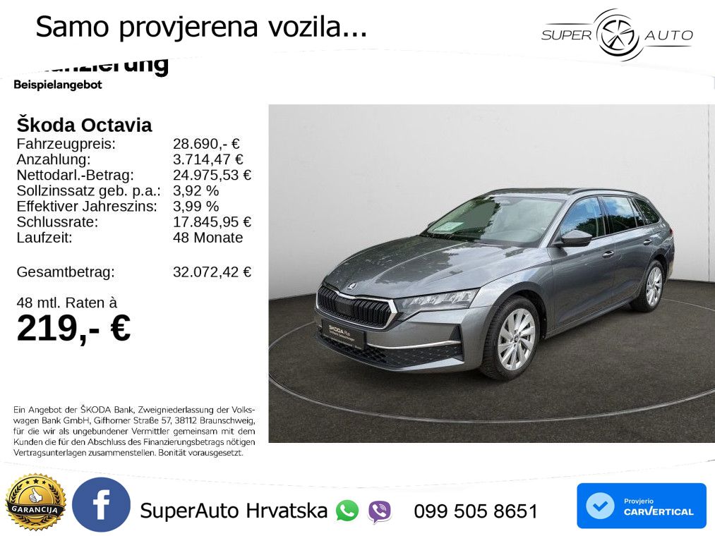 Škoda Octavia Combi 2.0 TDI (150 KS) DSG Selection LED+GR SJED+ACC