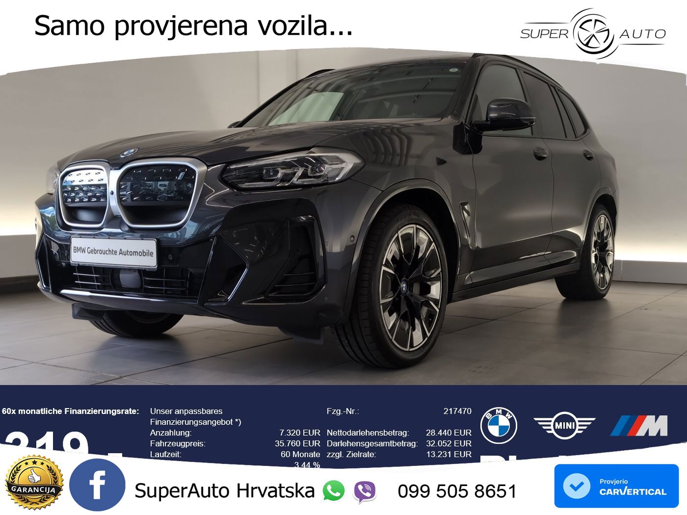 BMW iX3 80 kWh (286 KS) LED+GR SJED+ACC