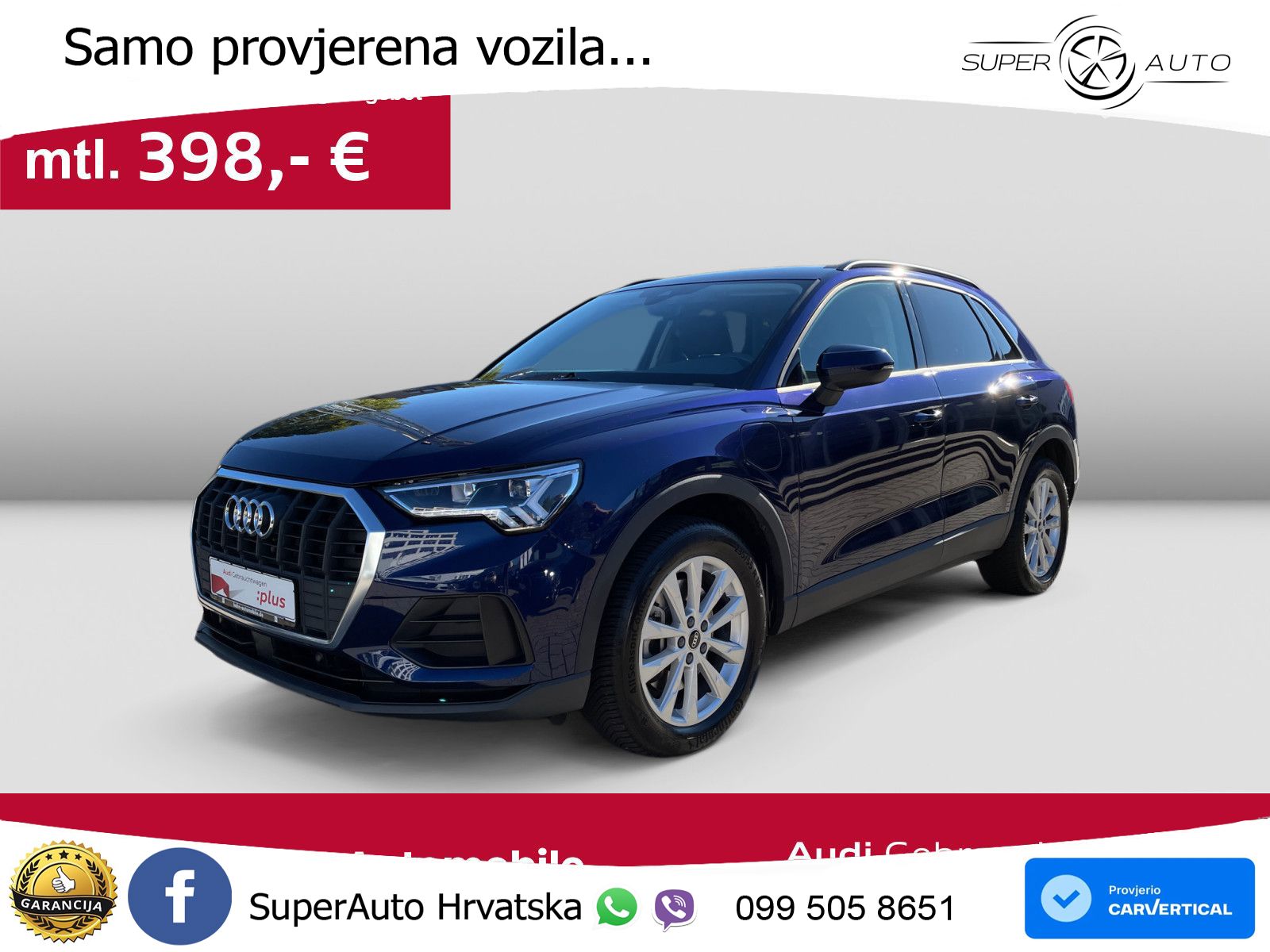 Audi Q3 45 TFSIe (245 KS) S tronic LED+GR SJED+ACC