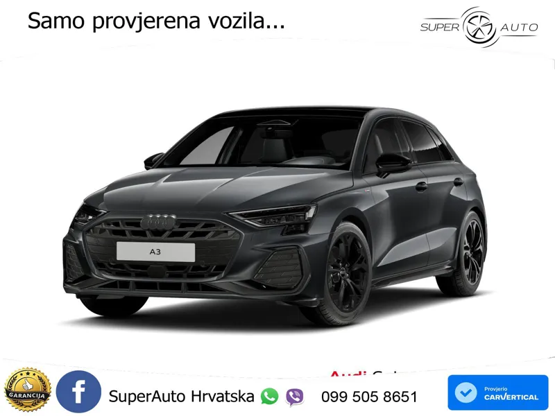 Audi A3 40 TFSI (204 KS) quattro S tronic 2x S line MATRIX+GR SJED+KAM