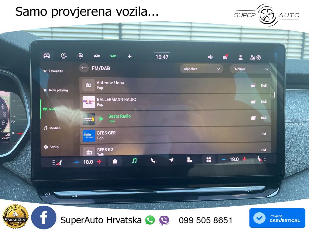 Škoda Octavia Combi 1.5 TSI (150 KS) DSG Selection MATRIX+GR SJED+KAM