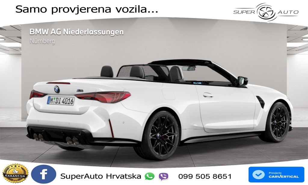 BMW M4 Convertible Competition 3.0 (530 KS) xDrive Steptronic LED+GR SJED+ACC