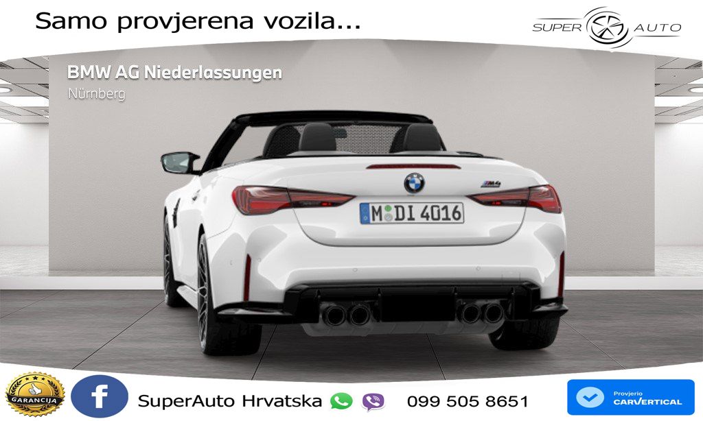 BMW M4 Convertible Competition 3.0 (530 KS) xDrive Steptronic LED+GR SJED+ACC