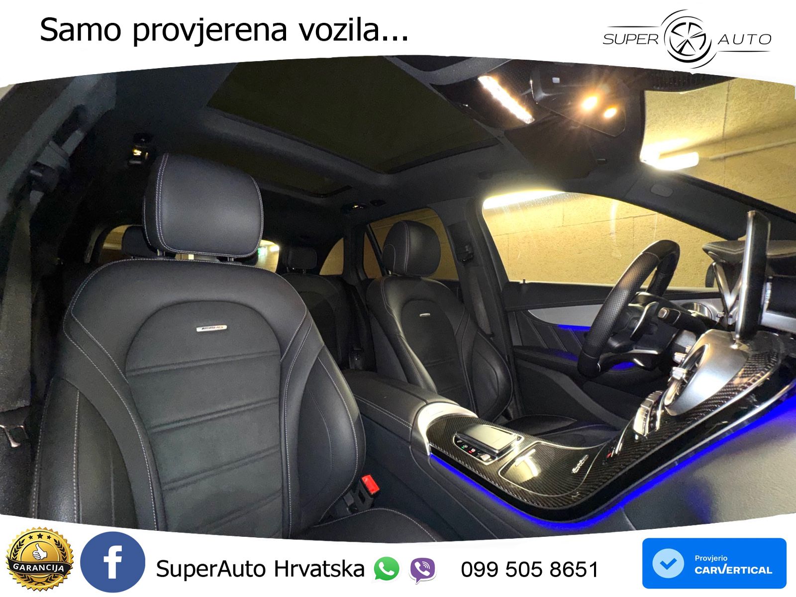 Mercedes AMG GLC 63 V8 (476 KS) 4MATIC+ MCT ZRAČNI+ACC+GR SJED+360+PANO