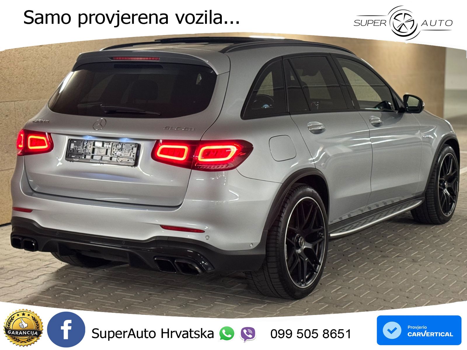 Mercedes AMG GLC 63 V8 (476 KS) 4MATIC+ MCT ZRAČNI+ACC+GR SJED+360+PANO