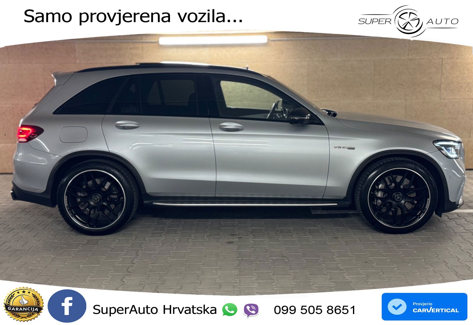 Mercedes AMG GLC 63 V8 (476 KS) 4MATIC+ MCT ZRAČNI+ACC+GR SJED+360+PANO