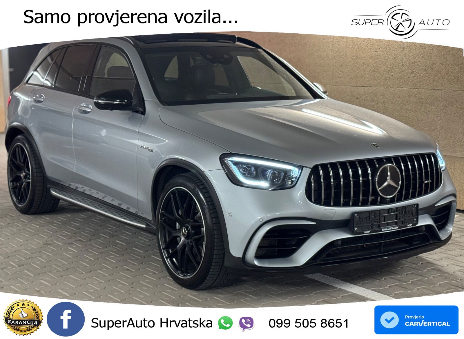 Mercedes AMG GLC 63 V8 (476 KS) 4MATIC+ MCT ZRAČNI+ACC+GR SJED+360+PANO