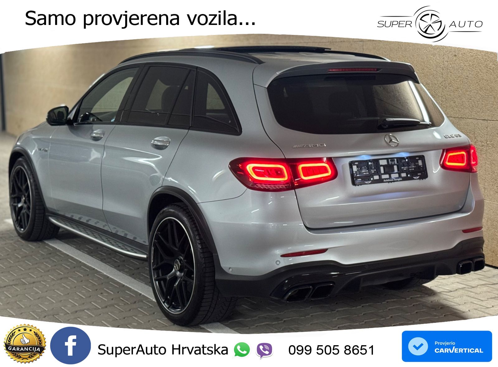 Mercedes AMG GLC 63 V8 (476 KS) 4MATIC+ MCT ZRAČNI+ACC+GR SJED+360+PANO