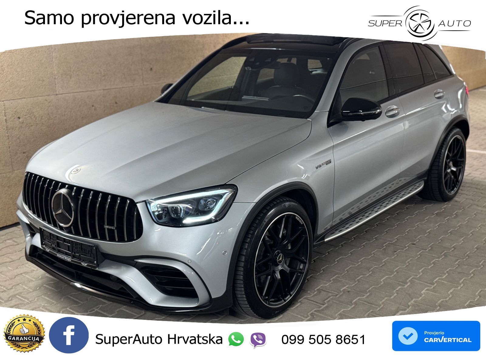 Mercedes AMG GLC 63 V8 (476 KS) 4MATIC+ MCT ZRAČNI+ACC+GR SJED+360+PANO