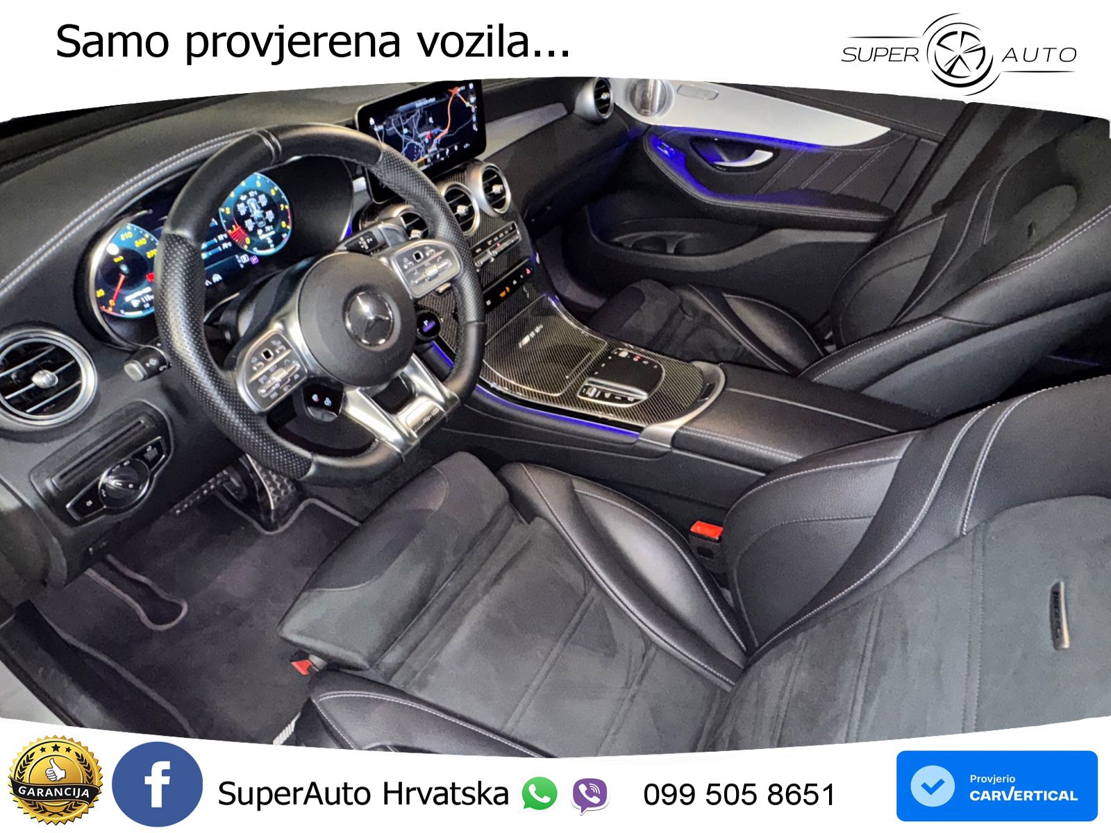 Mercedes AMG GLC 63 V8 (476 KS) 4MATIC+ MCT ZRAČNI+ACC+GR SJED+360+PANO