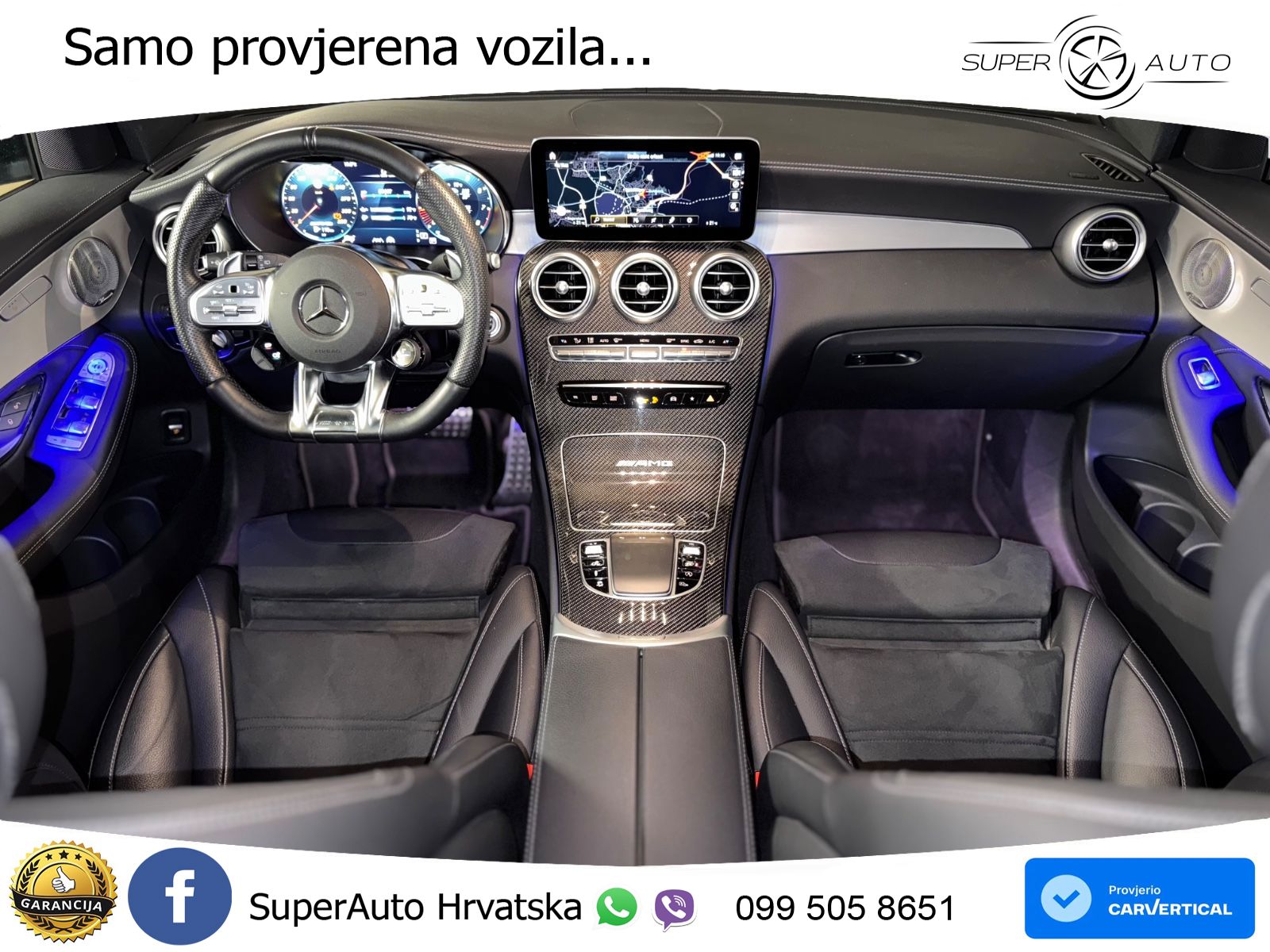 Mercedes AMG GLC 63 V8 (476 KS) 4MATIC+ MCT ZRAČNI+ACC+GR SJED+360+PANO
