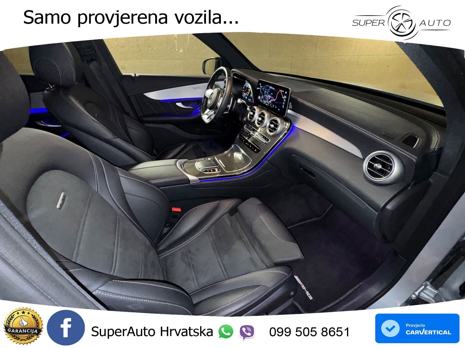 Mercedes AMG GLC 63 V8 (476 KS) 4MATIC+ MCT ZRAČNI+ACC+GR SJED+360+PANO