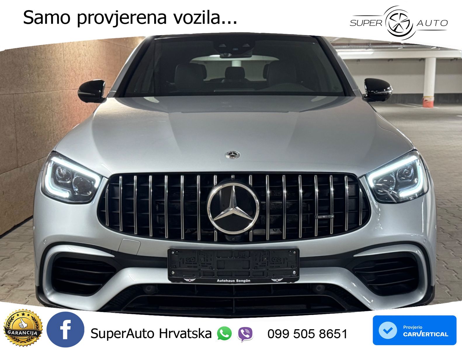 Mercedes AMG GLC 63 V8 (476 KS) 4MATIC+ MCT ZRAČNI+ACC+GR SJED+360+PANO