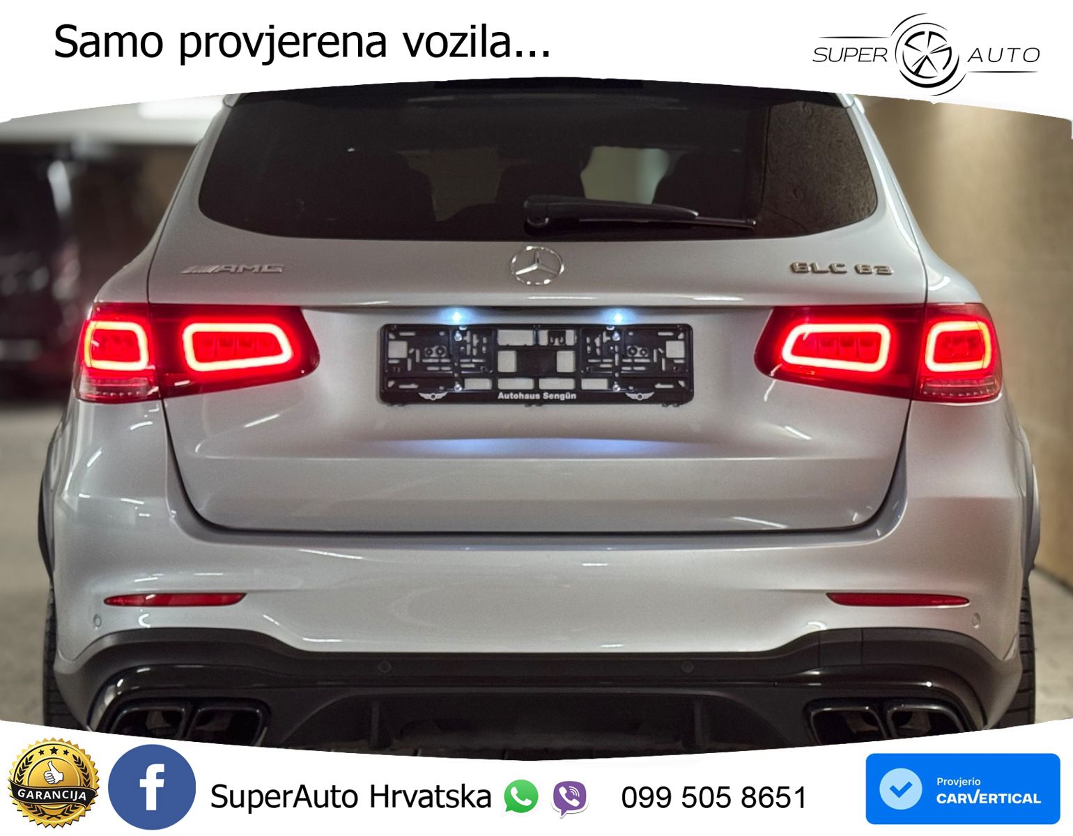 Mercedes AMG GLC 63 V8 (476 KS) 4MATIC+ MCT ZRAČNI+ACC+GR SJED+360+PANO