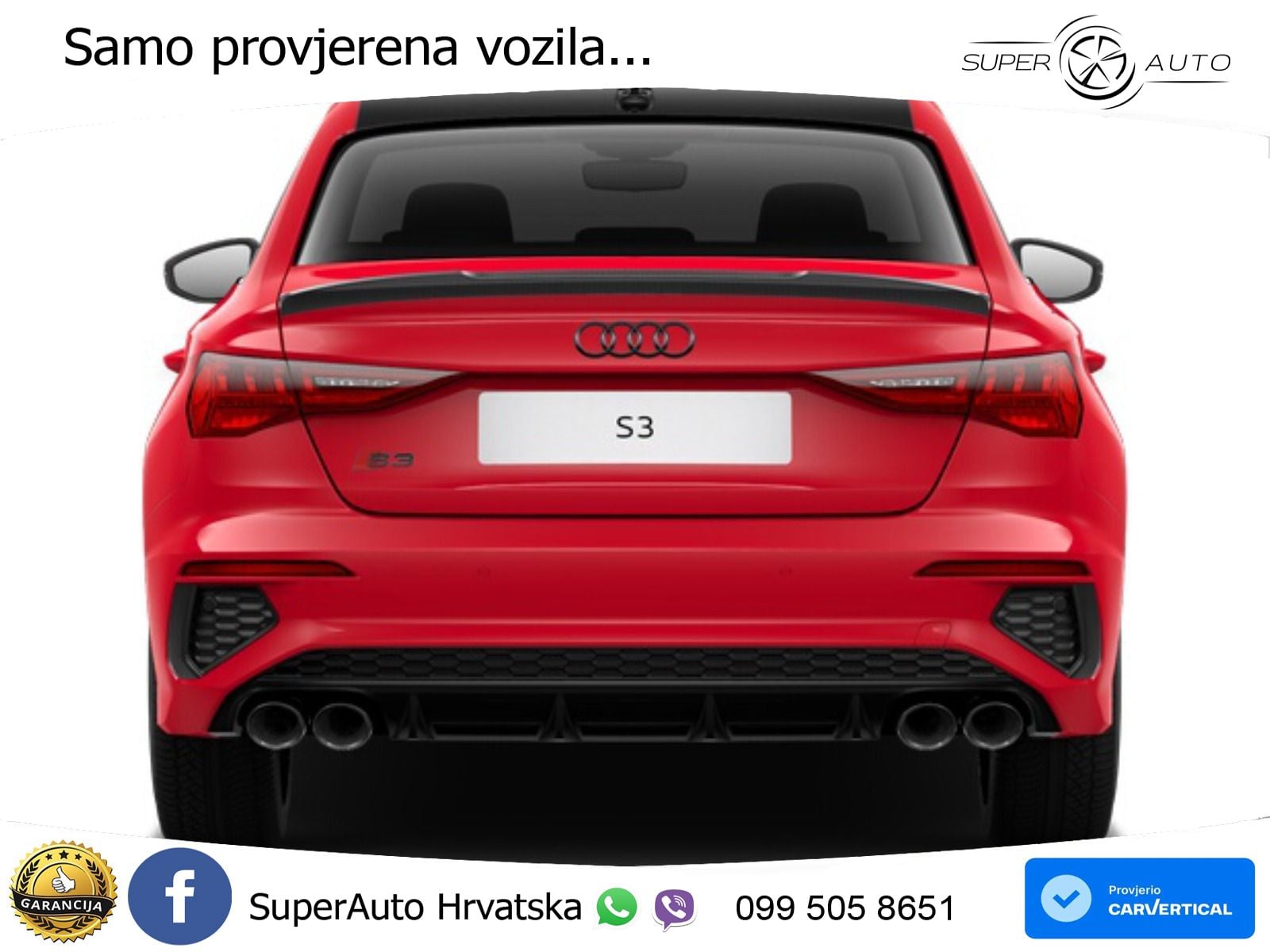 Audi S3 Limuzina 2.0 TFSI (310 KS) quattro S tronic LED+GR SJED+ACC