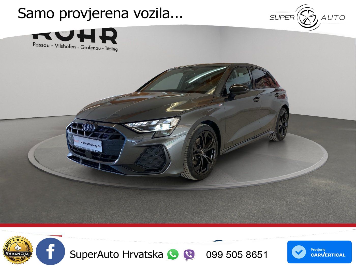 Audi A3 Sportback 40 TFSI (204 KS) quattro S tronic S line MATRIX+GR SJED+KAM