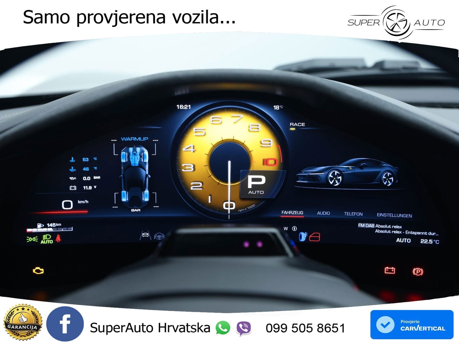 Ferrari 12Cilindri 6.5 V12 (830 KS) DCT LED+GR SJED+ACC
