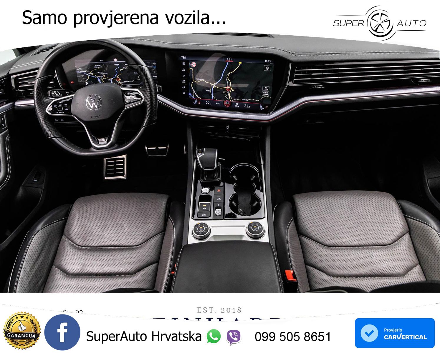 Volkswagen Touareg 3.0 V6 TDI (286 KS) 4MOTION Tiptronic R-Line ZRAČNI+ACC+GR SJED+KAM+PANO