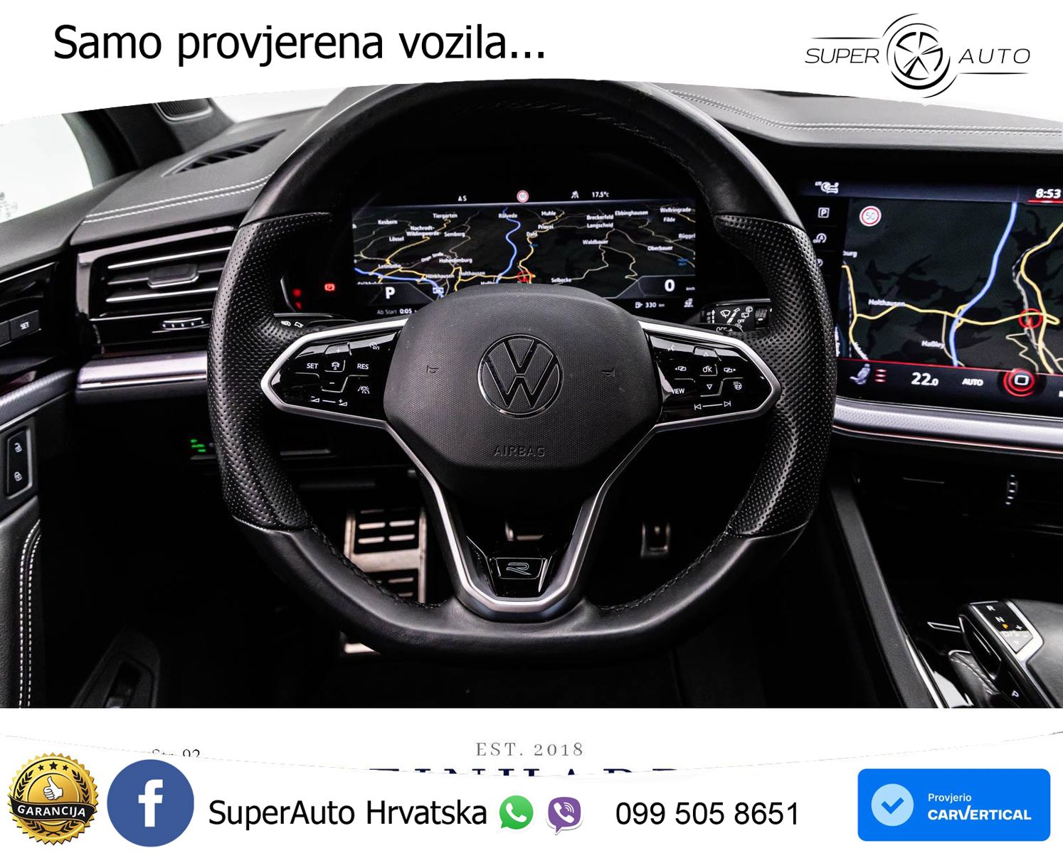 Volkswagen Touareg 3.0 V6 TDI (286 KS) 4MOTION Tiptronic R-Line ZRAČNI+ACC+GR SJED+KAM+PANO