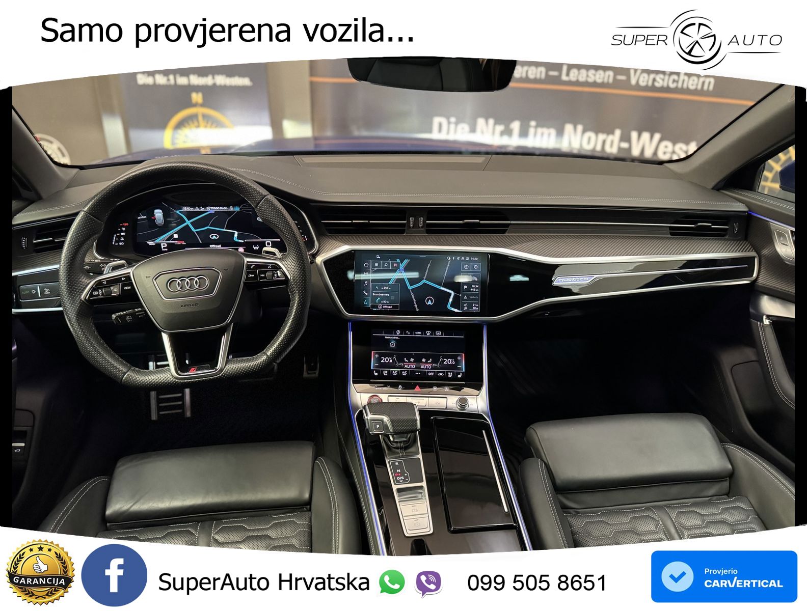 Audi RS6 Avant 4.0 TFSI V8 (600 KS) quattro Tiptronic ZRAČNI+ACC+GR SJED+KAM+PANO