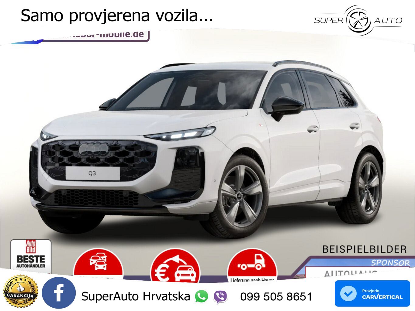 Audi Q3 2.0 TDI (193 KS) quattro S tronic S line LED+GR SJED+ACC