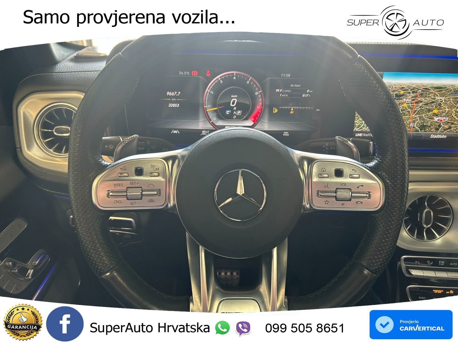 Mercedes AMG G 63 Long V8 (585 KS) 4MATIC 9G-TRONIC AMG SPEEDSHIFT TCT ZRAČNI+ACC+4xGR SJED+360
