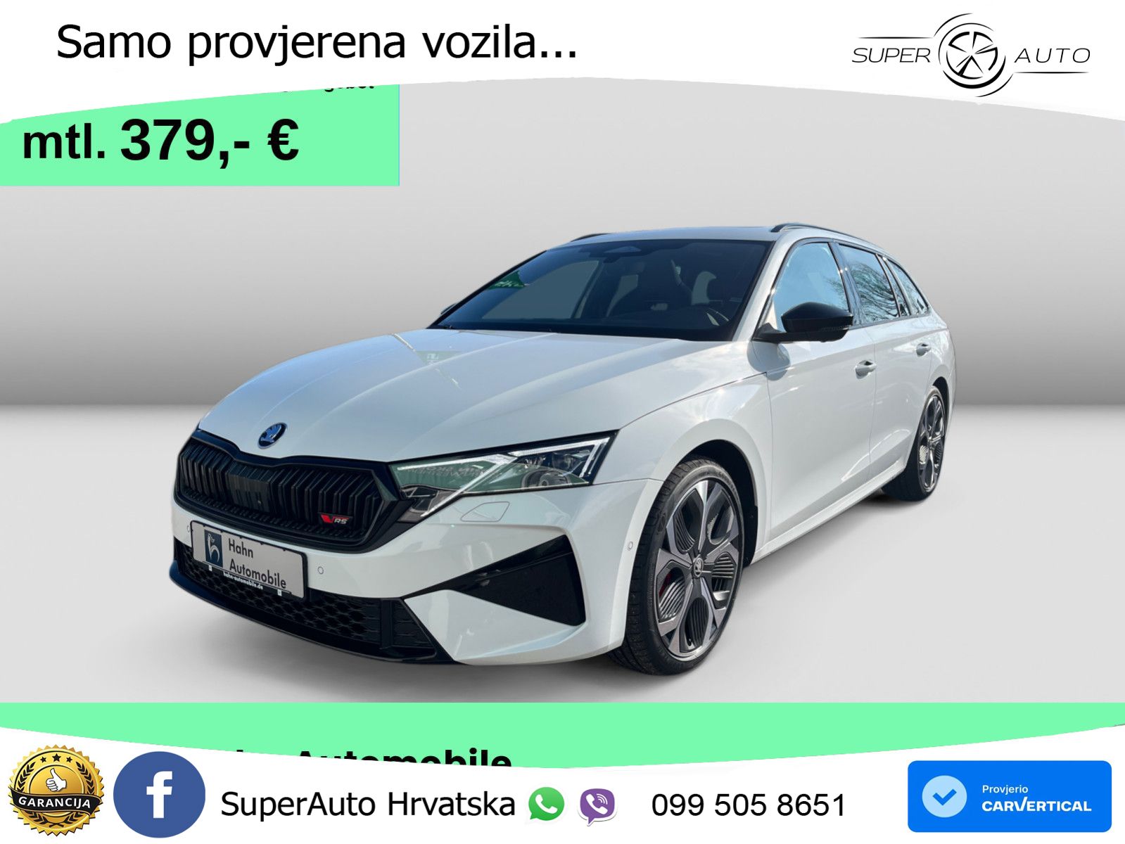 Škoda Octavia Combi RS 2.0 TSI (265 KS) DSG LED+GR SJED+ACC