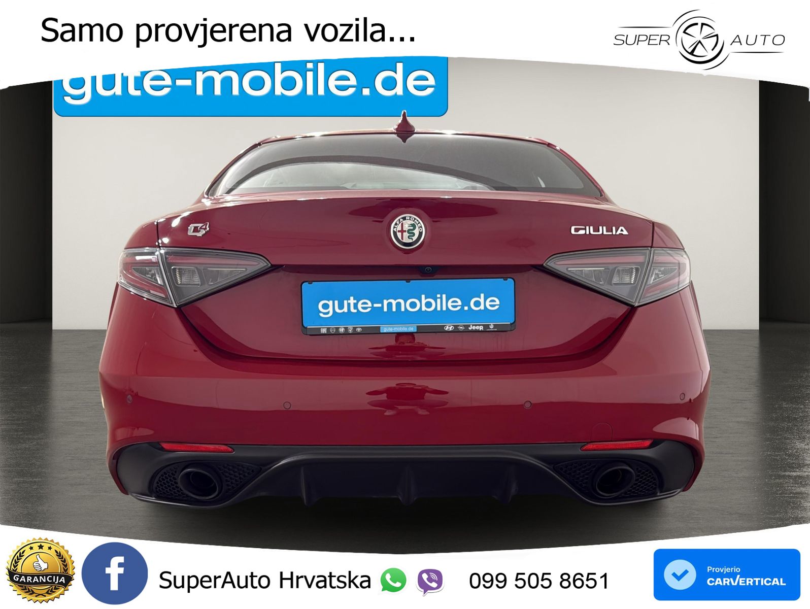 Alfa Romeo Giulia 2.0 Turbo (280 KS) Q4 Automatic LED+GR SJED+ACC