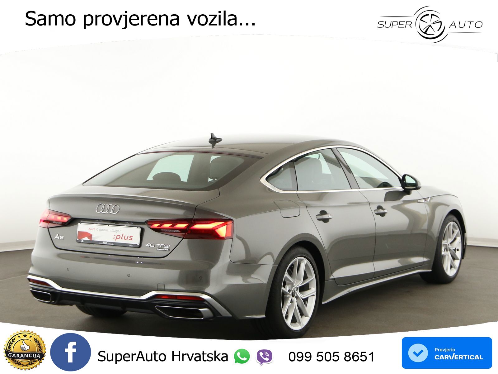 Audi A5 Sportback  40 TFSI (204 KS) quattro S tronic S line LED+GR SJED+ACC