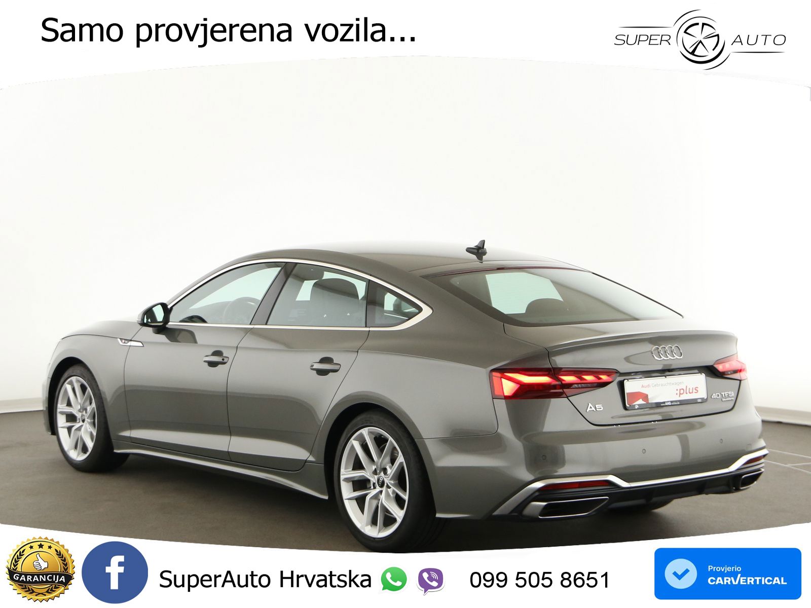 Audi A5 Sportback  40 TFSI (204 KS) quattro S tronic S line LED+GR SJED+ACC