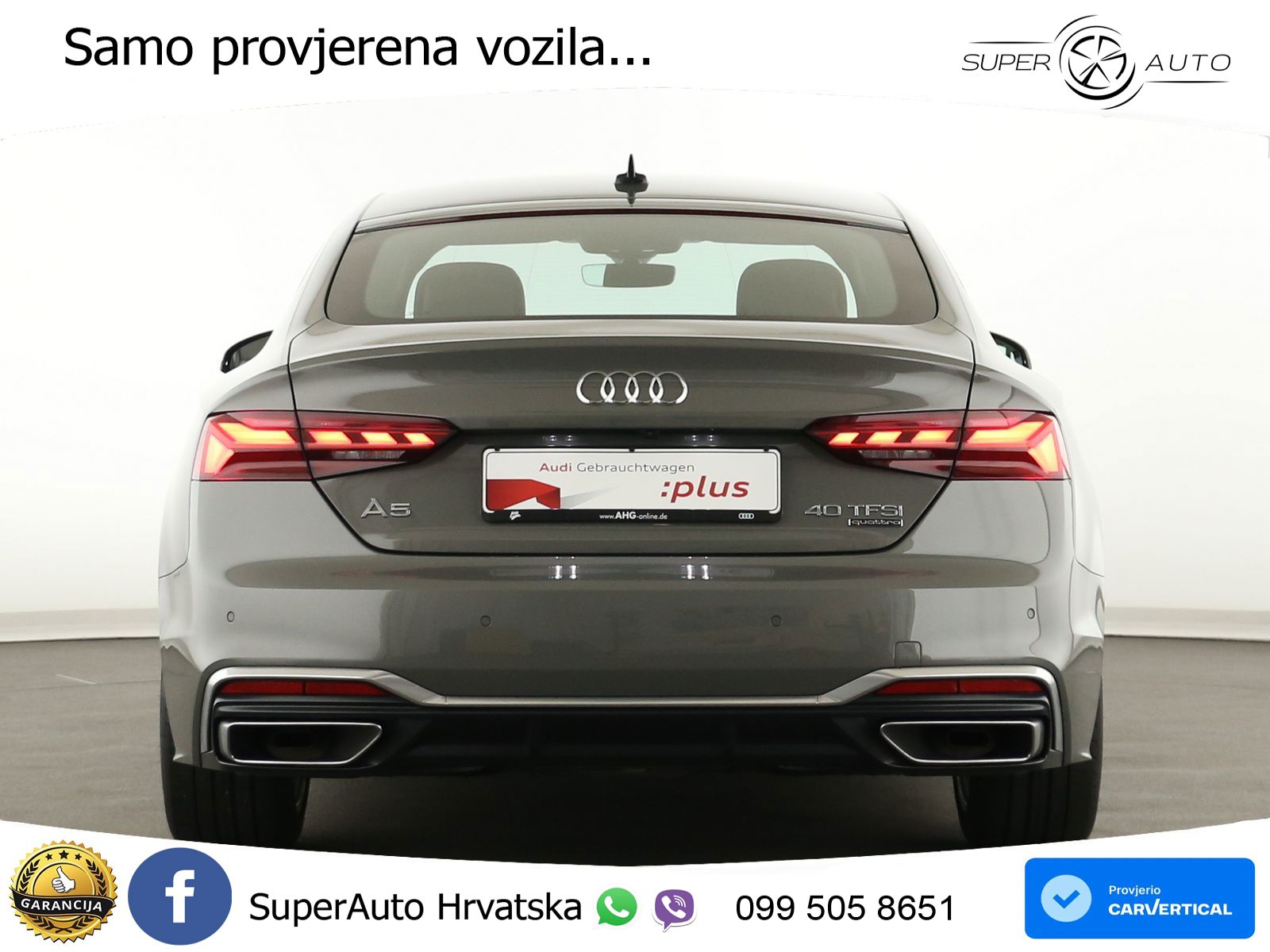 Audi A5 Sportback  40 TFSI (204 KS) quattro S tronic S line LED+GR SJED+ACC