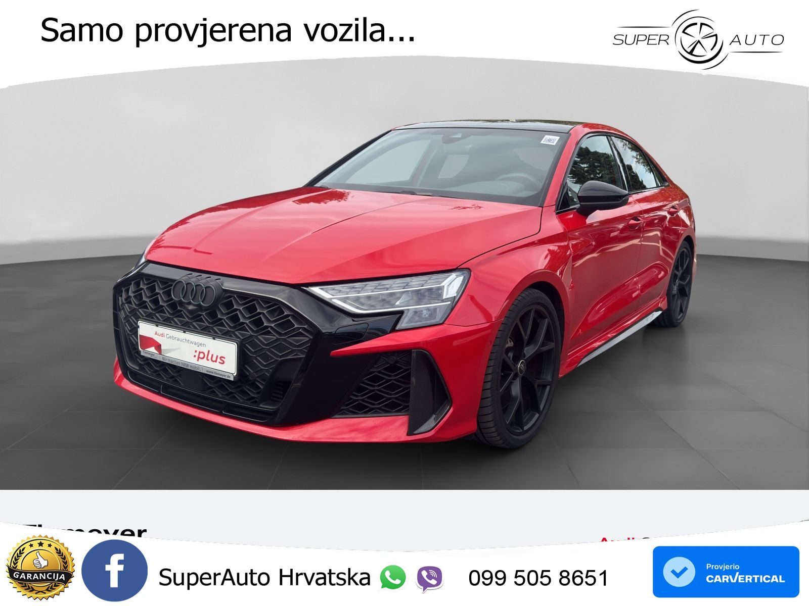 Audi RS3 Sedan 2.5 TFSI (400 KS) quattro S tronic LED+GR SJED+ACC