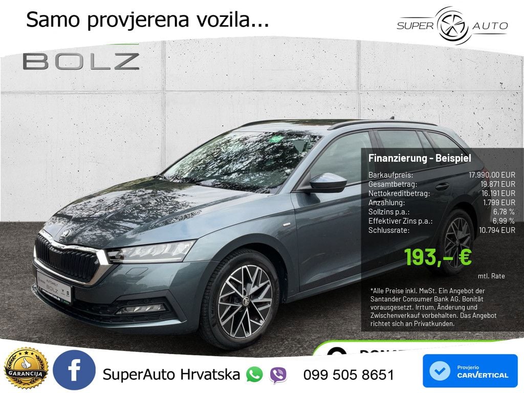 Škoda Octavia Combi 2.0 TDI (150 KS) DSG LED+GR SJED+ACC