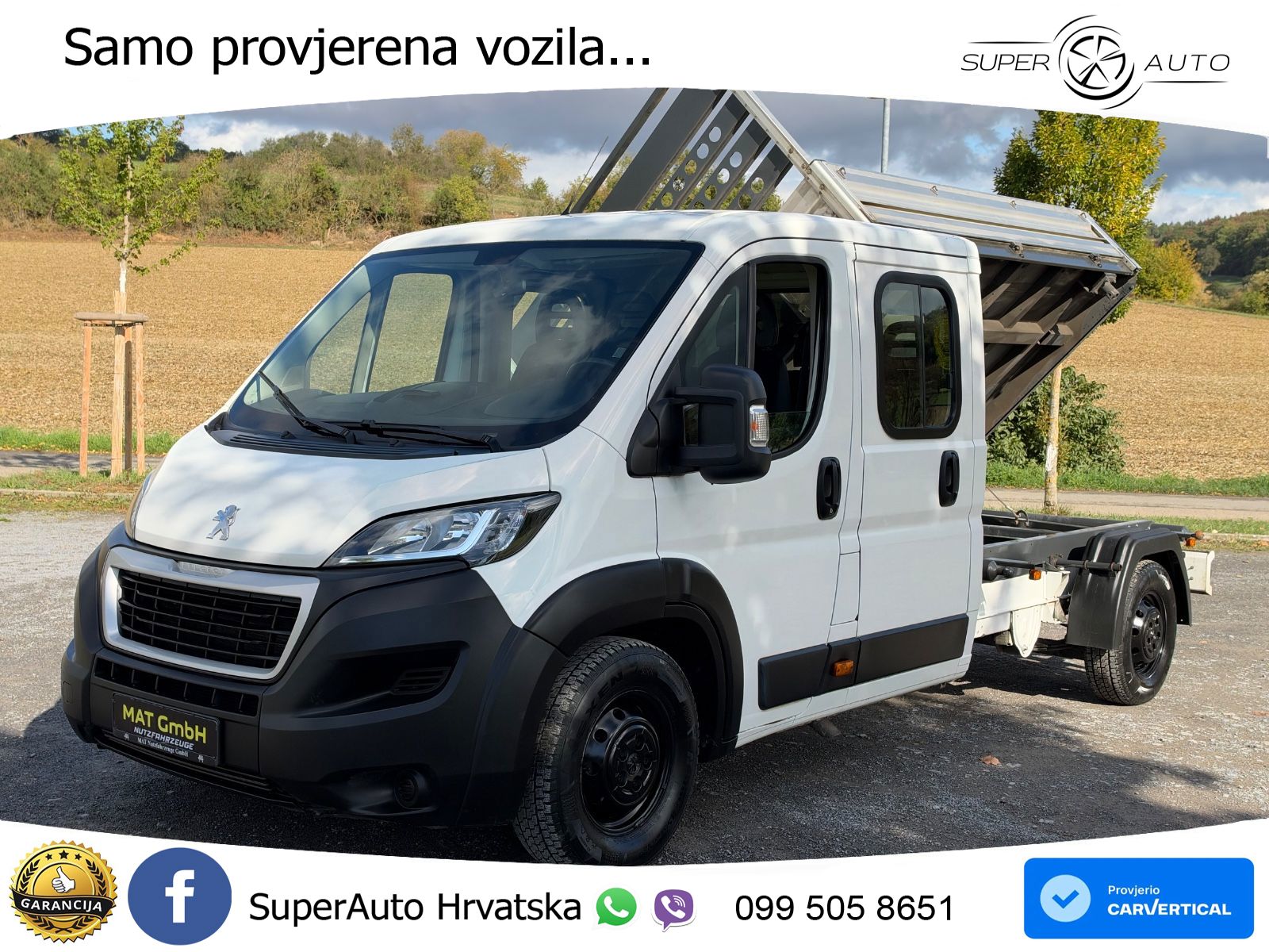 Peugeot BOXER 2.2 HDI DOKA 7 SITZER 3 SEITENKIPPER NAVI. 140 KS