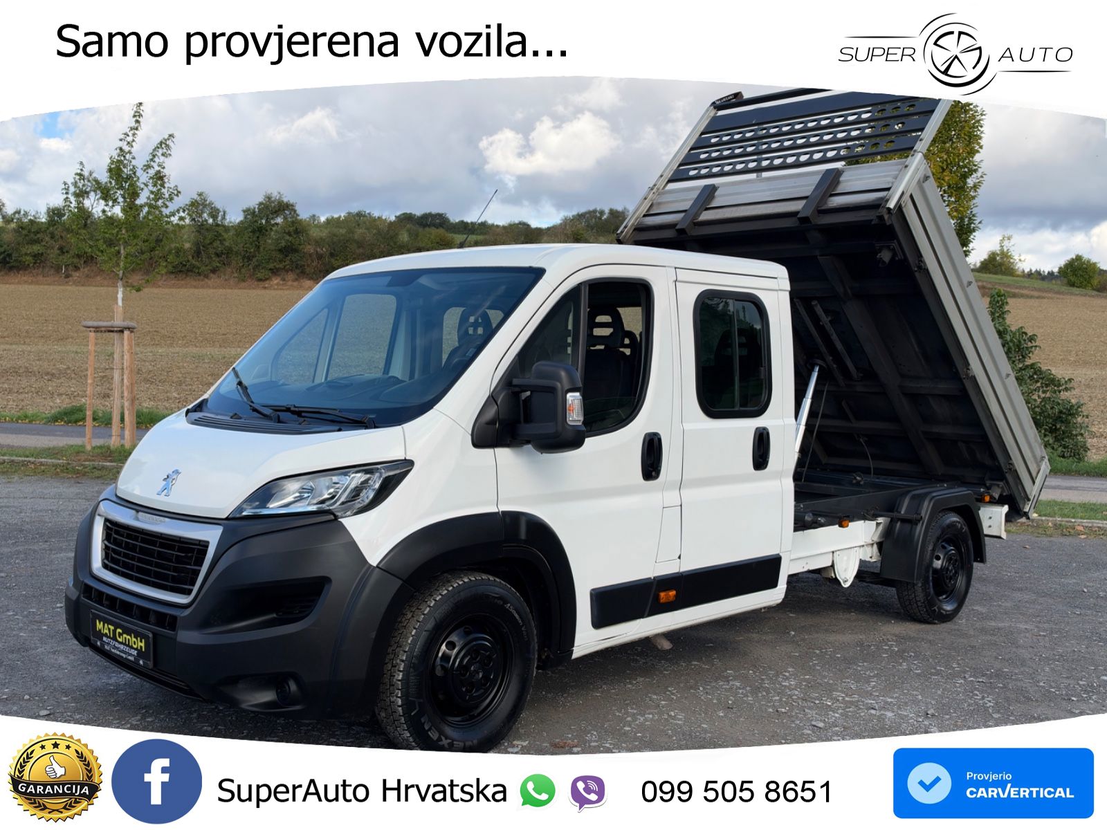 Peugeot BOXER 2.2 HDI DOKA 7 SITZER 3 SEITENKIPPER NAVI. 140 KS