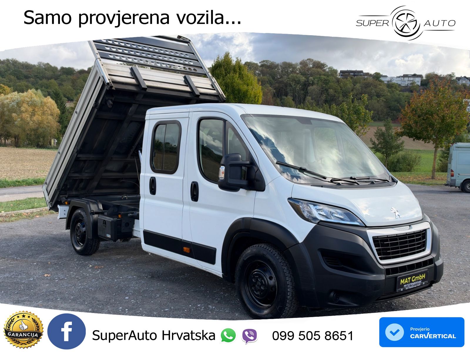 Peugeot BOXER 2.2 HDI DOKA 7 SITZER 3 SEITENKIPPER NAVI. 140 KS