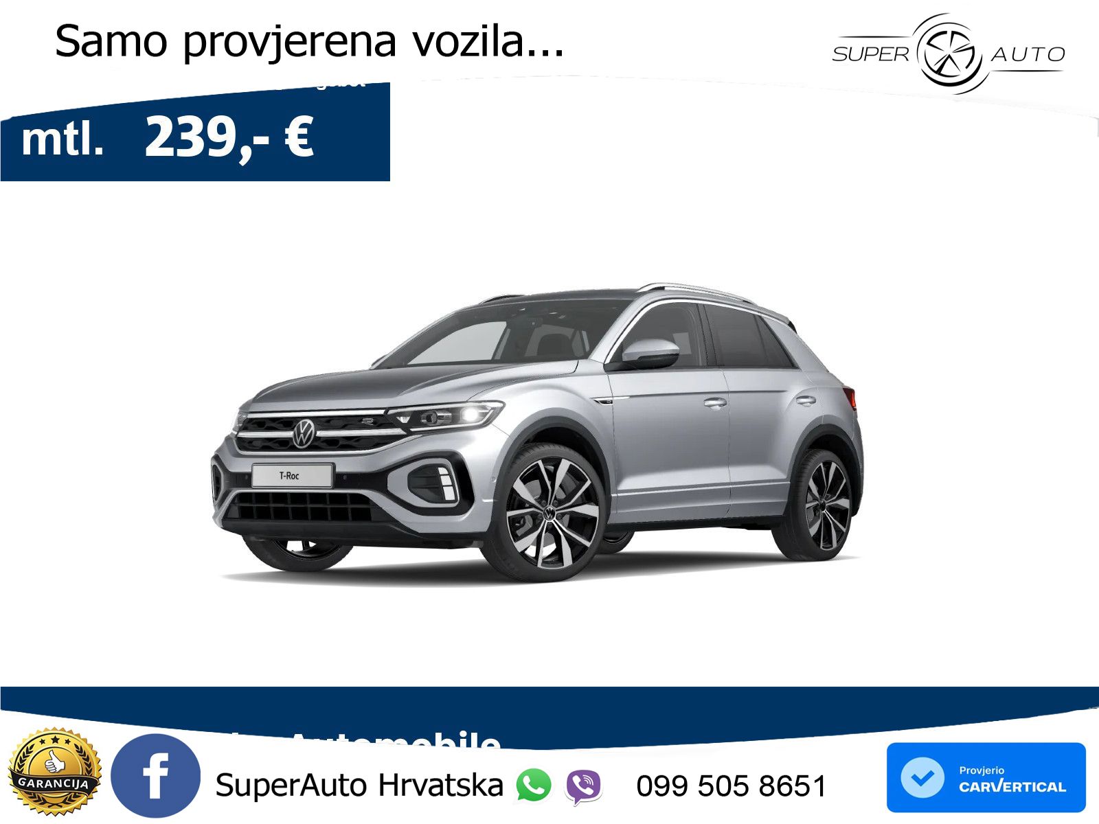 Volkswagen T-Roc 1.5 TSI (150 KS) R-Line LED+GR SJED+ACC