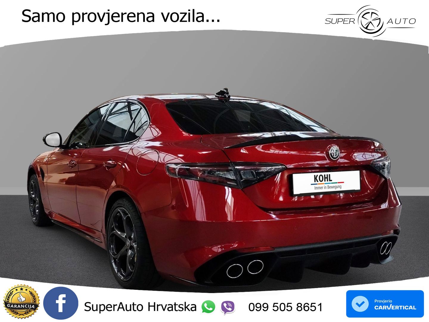 Alfa Romeo Giulia Quadrifoglio 2.9 V6 Bi-Turbo (520 KS) Automatic