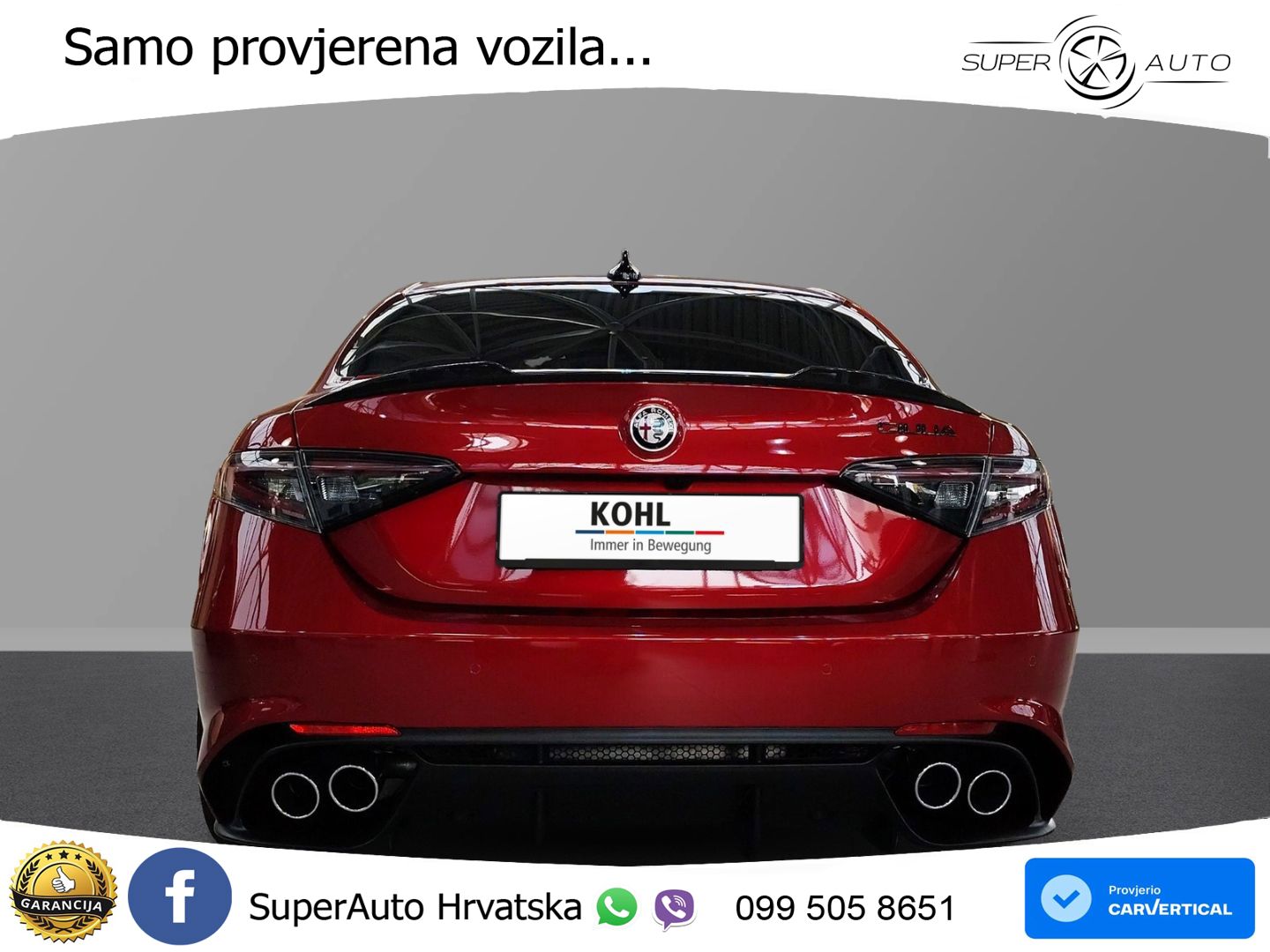 Alfa Romeo Giulia Quadrifoglio 2.9 V6 Bi-Turbo (520 KS) Automatic