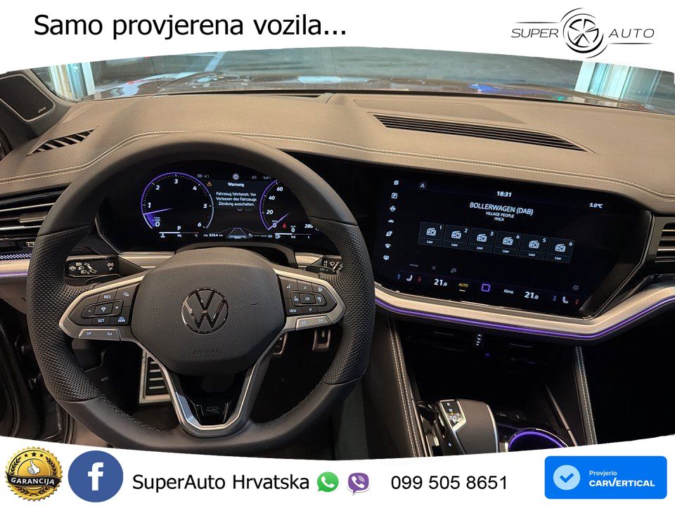Volkswagen Touareg 3.0 V6 TDI (286 KS) 4MOTION Tiptronic R-Line ZRAČNI+ACC+GR SJED+KAM+PANO