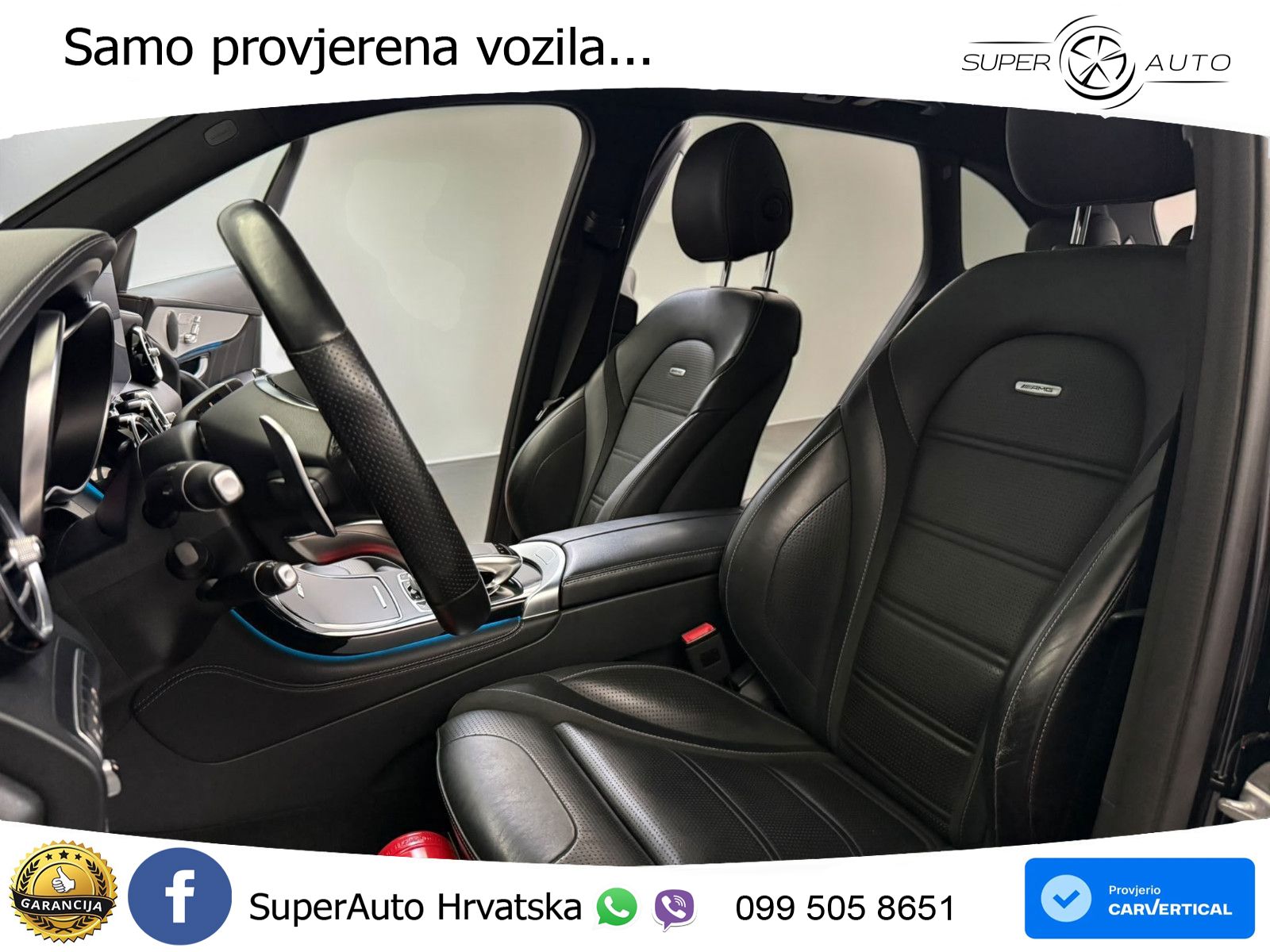 Mercedes AMG GLC 63 V8 (476 KS) 4MATIC+ MCT ZRAČNI+ACC+GR SJED+360+PANO