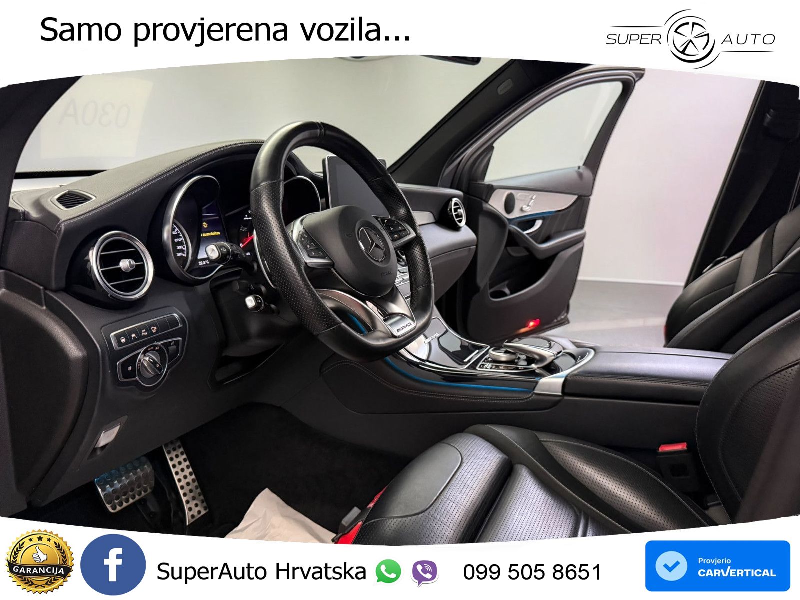 Mercedes AMG GLC 63 V8 (476 KS) 4MATIC+ MCT ZRAČNI+ACC+GR SJED+360+PANO